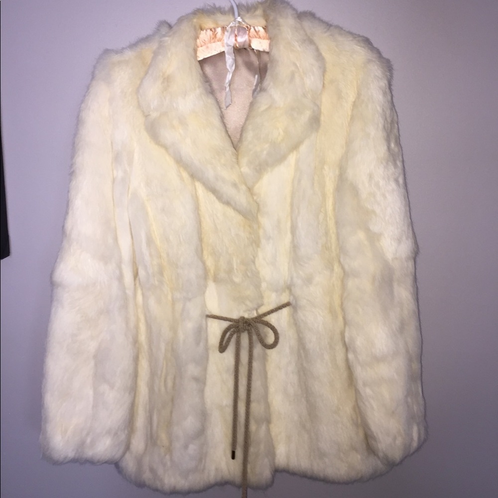 Authentic vintage rabbit fur coat; 36” chest